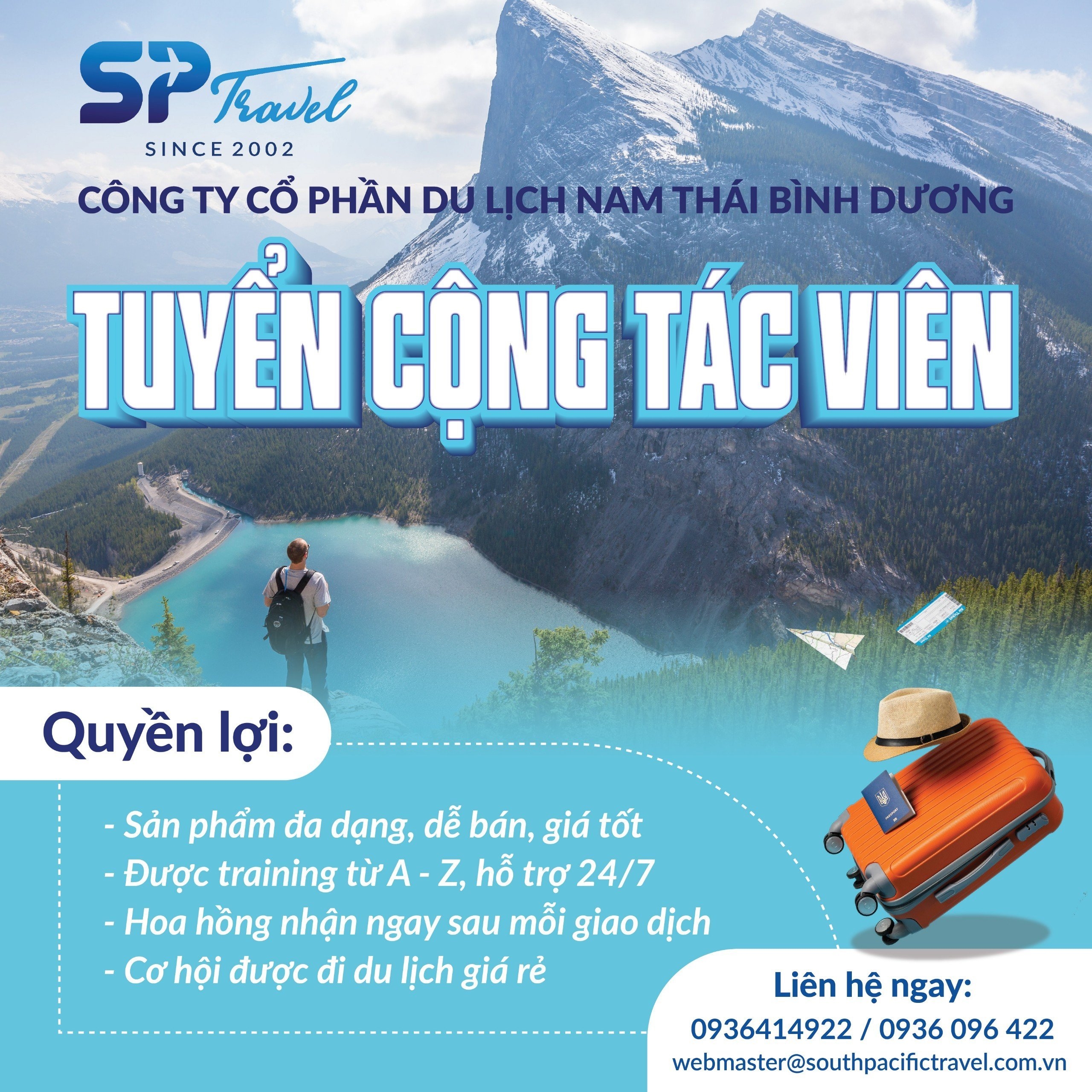 SP TRAVEL CẦN TUYỂN ĐẠI LÝ - CỘNG TÁC VIÊN BÁN COMBO TOUR DU LỊCH, VÉ MÁY BAY, PHÒNG KHÁCH SẠN...