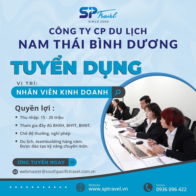 SP Travel tuyển dụng vị trí Nhân viên Kinh doanh